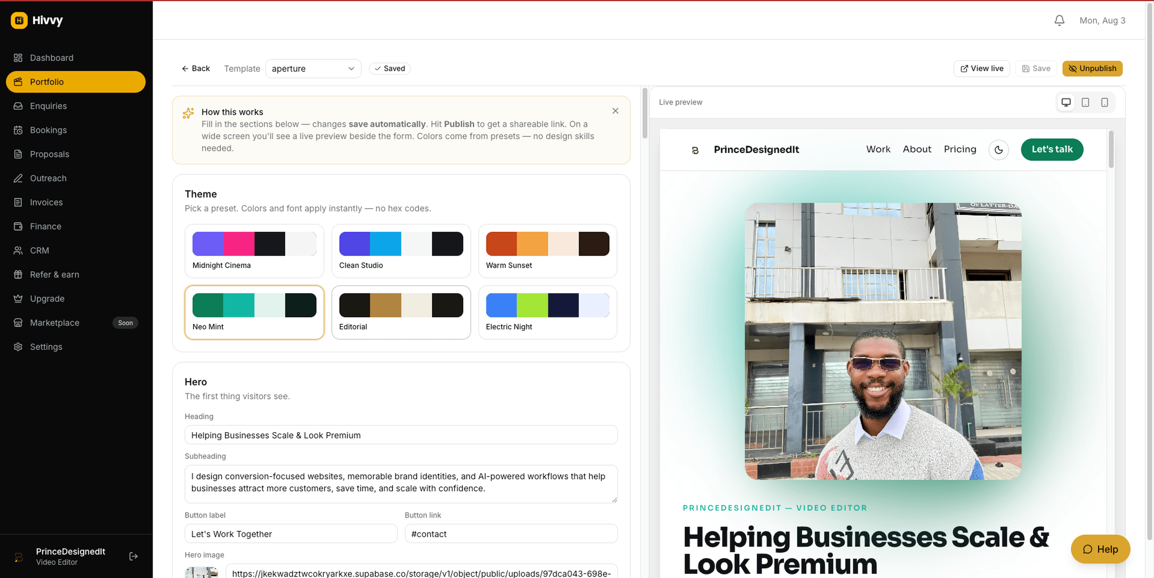 Hivvy — Portfolio
